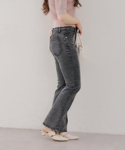 【@reve.perle_企劃】後綁帶荷葉邊喇叭褲