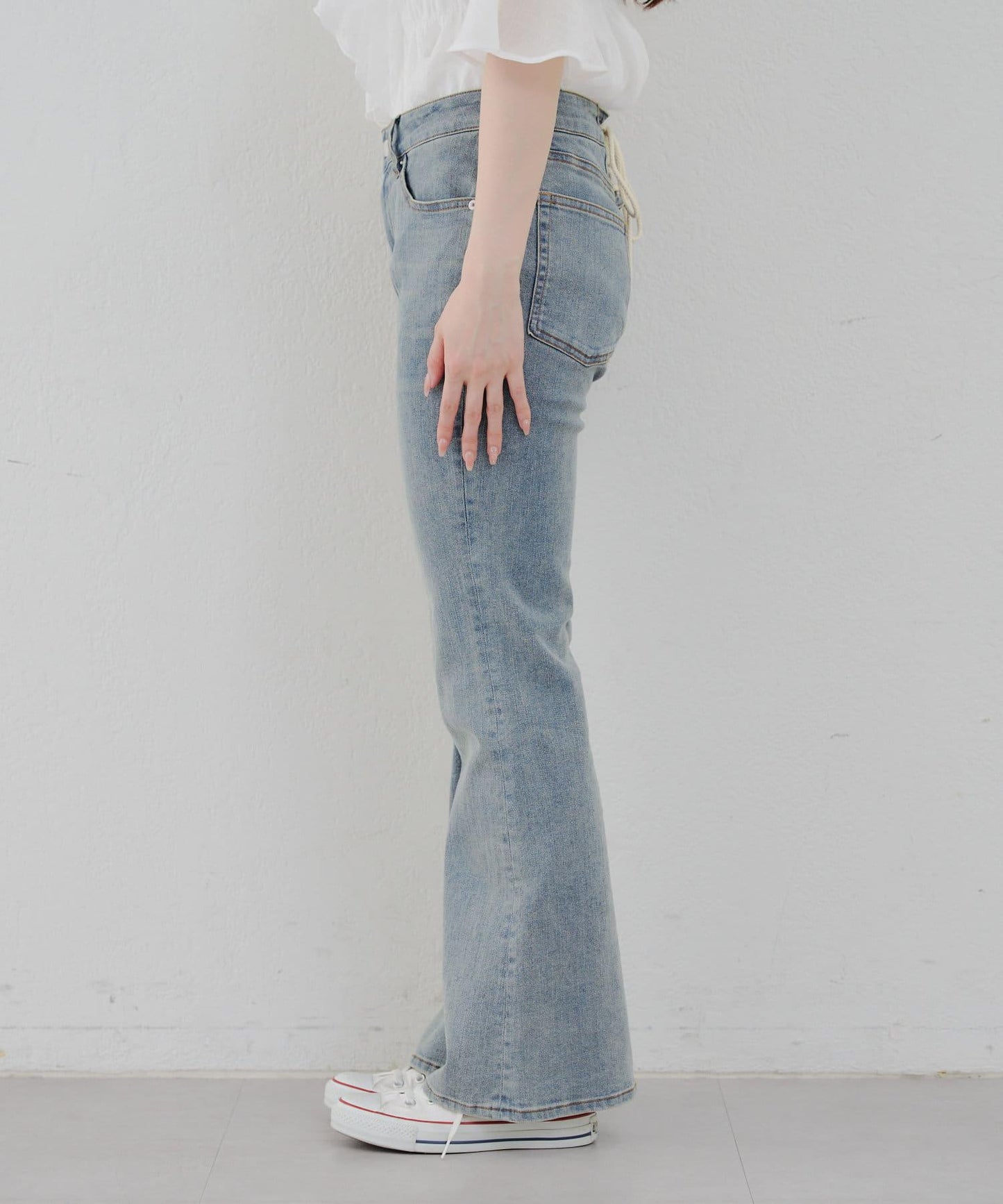 【@reve.perle_企劃】後綁帶荷葉邊喇叭褲