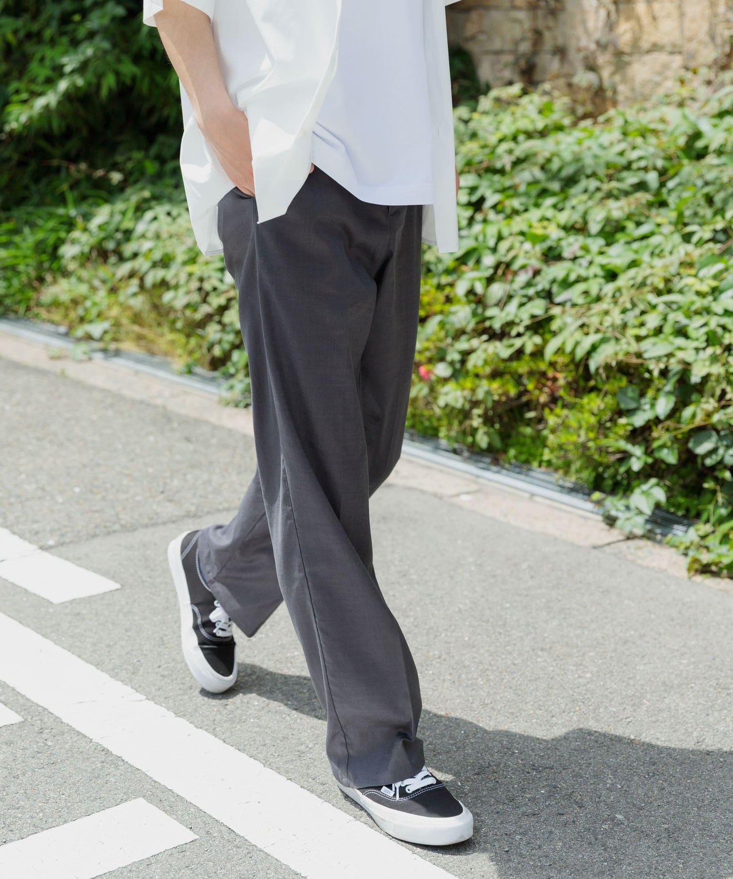 「套裝可搭配」亞麻混紡長褲