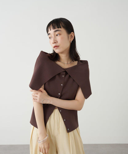 Omekashi 無袖露肩針織上衣