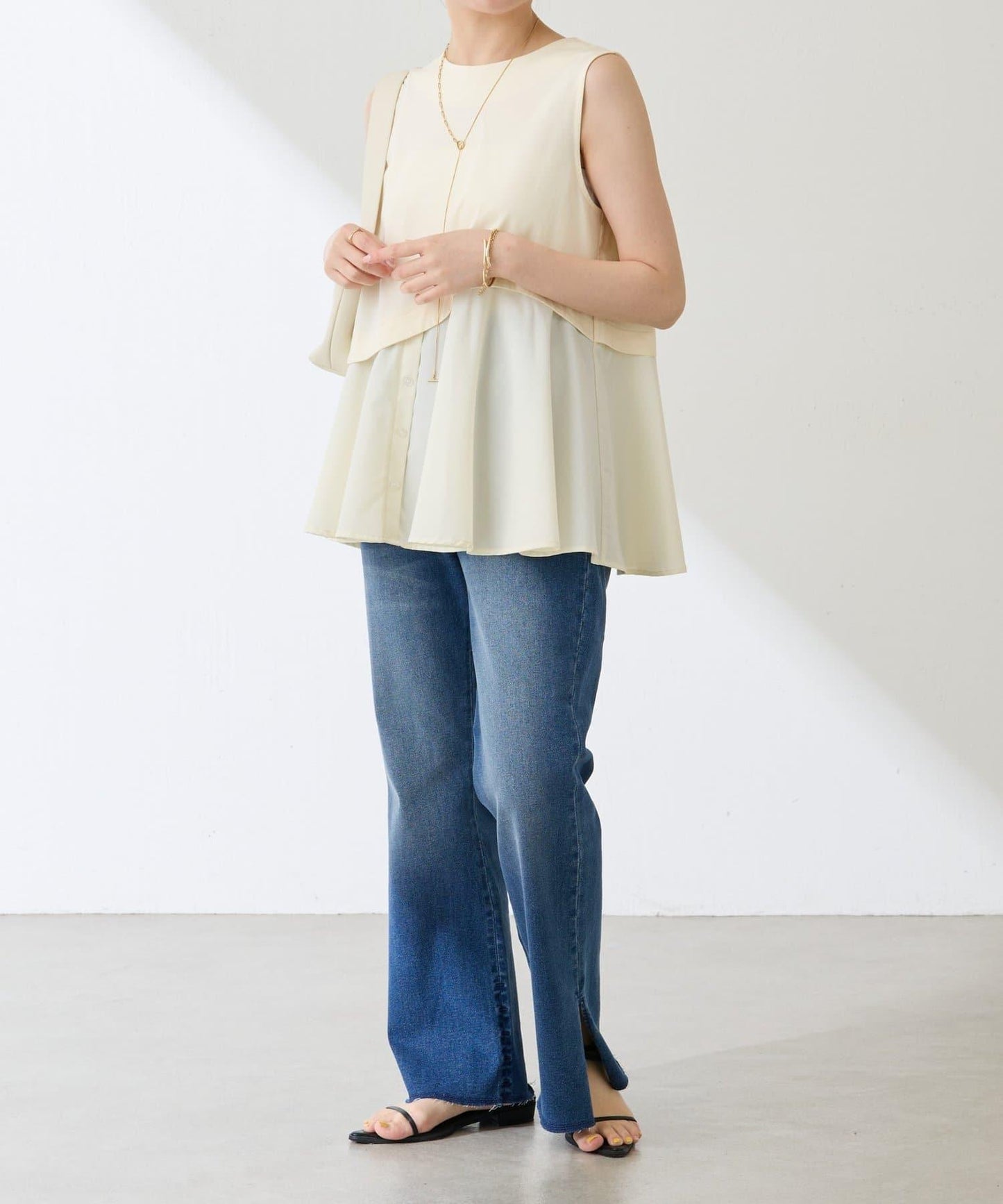 【可剪裁長度/彈性◎】Q.anos 自剪牛仔褲