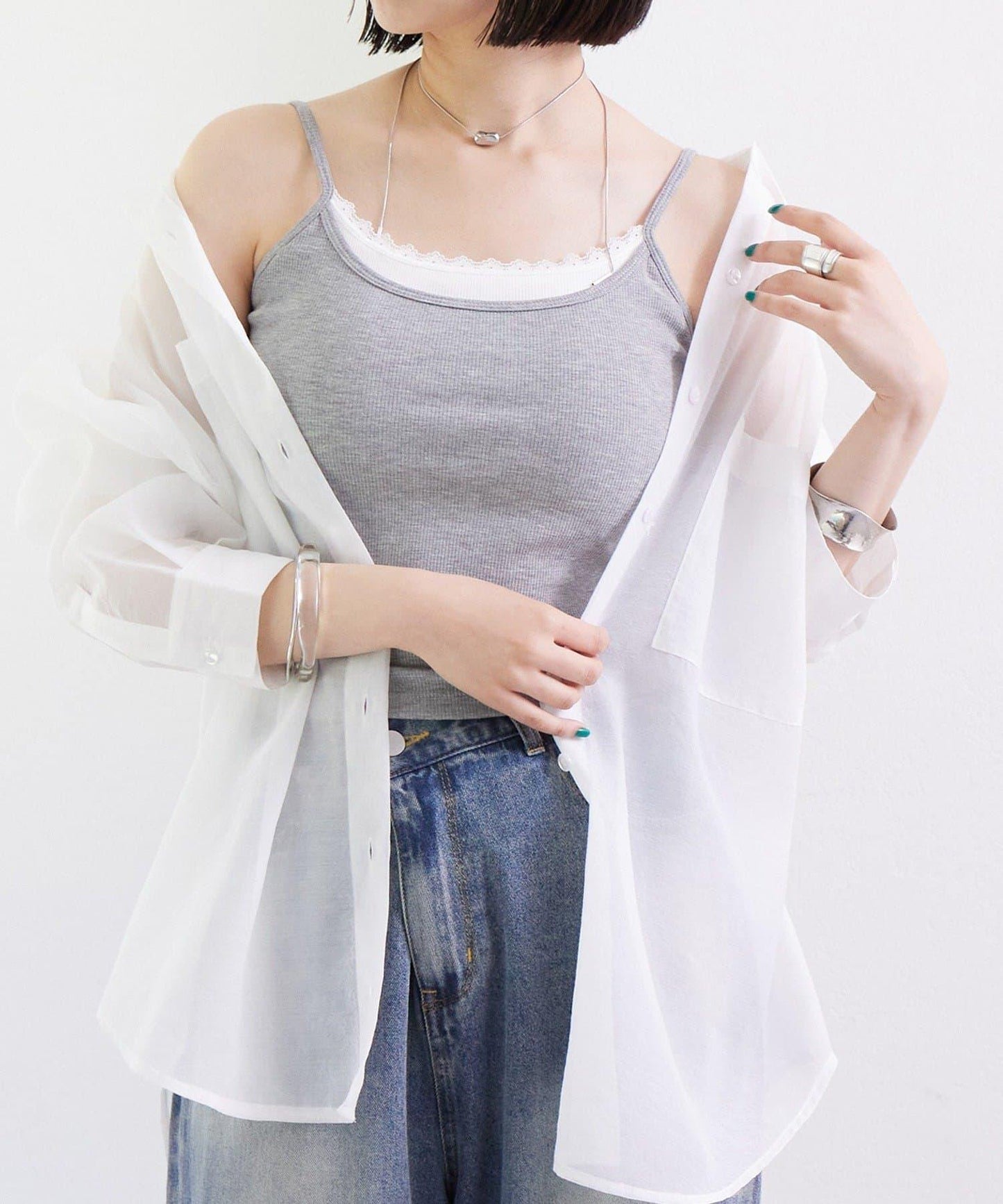 帶墊層疊吊帶背心