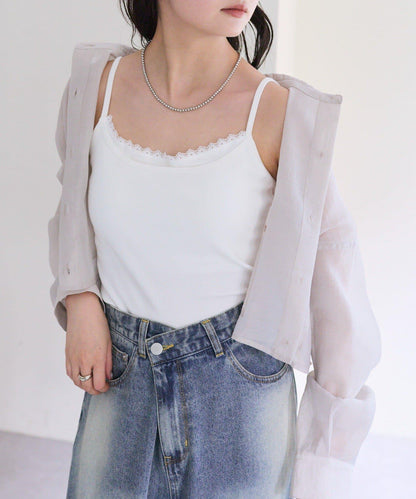 帶墊層疊吊帶背心