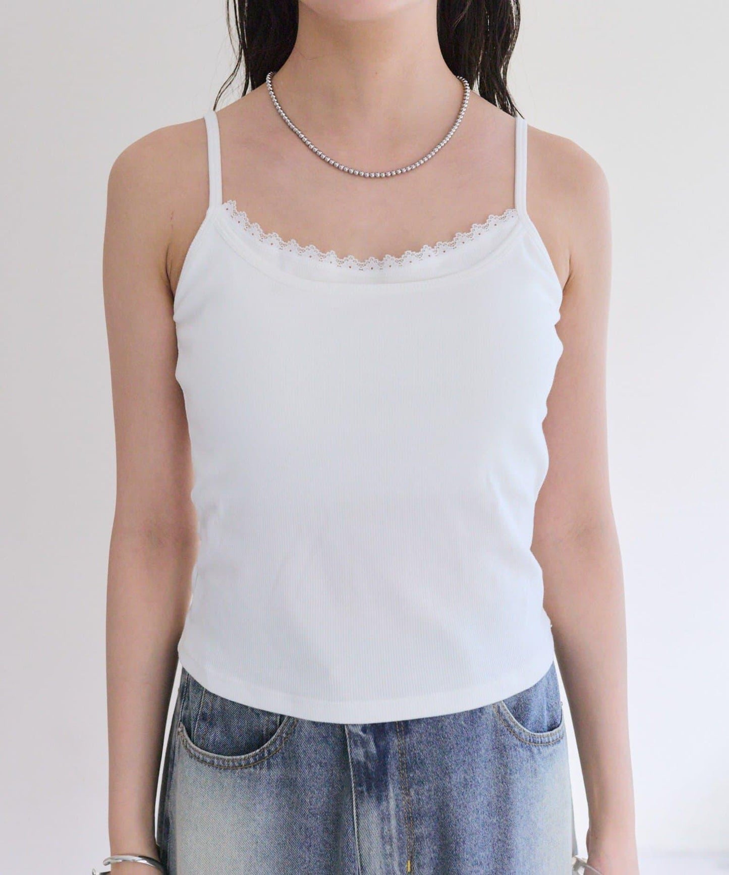 帶墊層疊吊帶背心