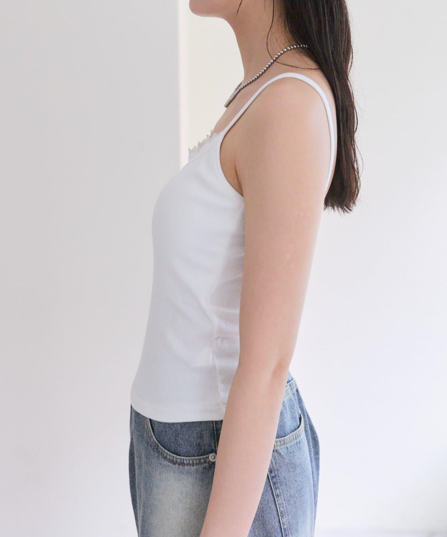 帶墊層疊吊帶背心