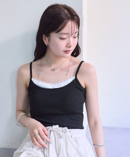 帶墊層疊吊帶背心