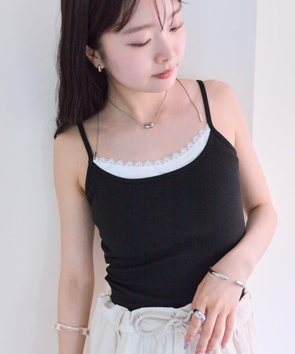 帶墊層疊吊帶背心