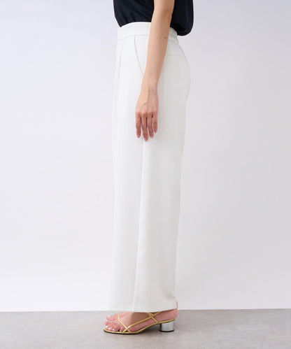 【La boutique BonBon】雙層面料單褶寬腿褲