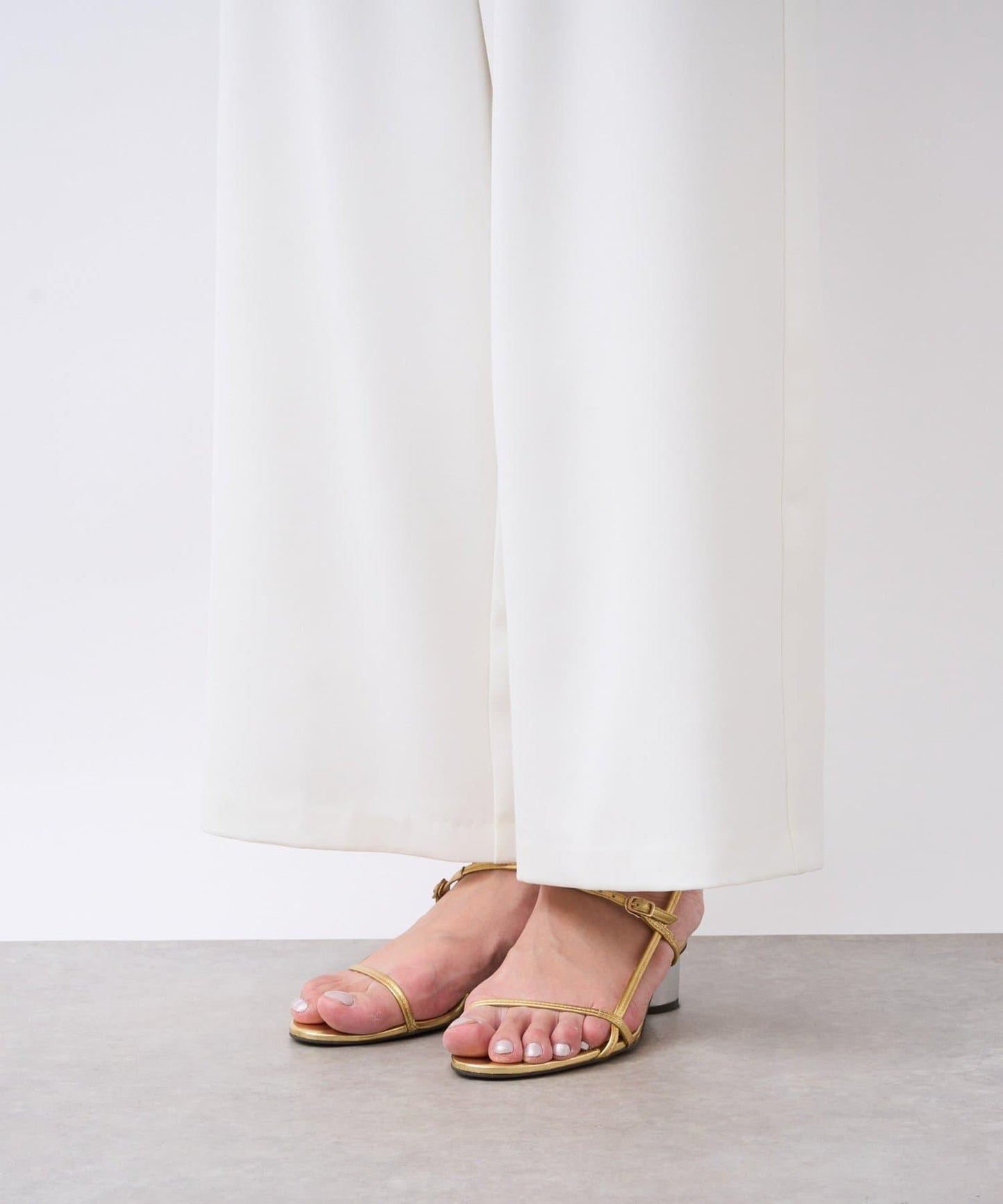 【La boutique BonBon】雙層面料單褶寬腿褲