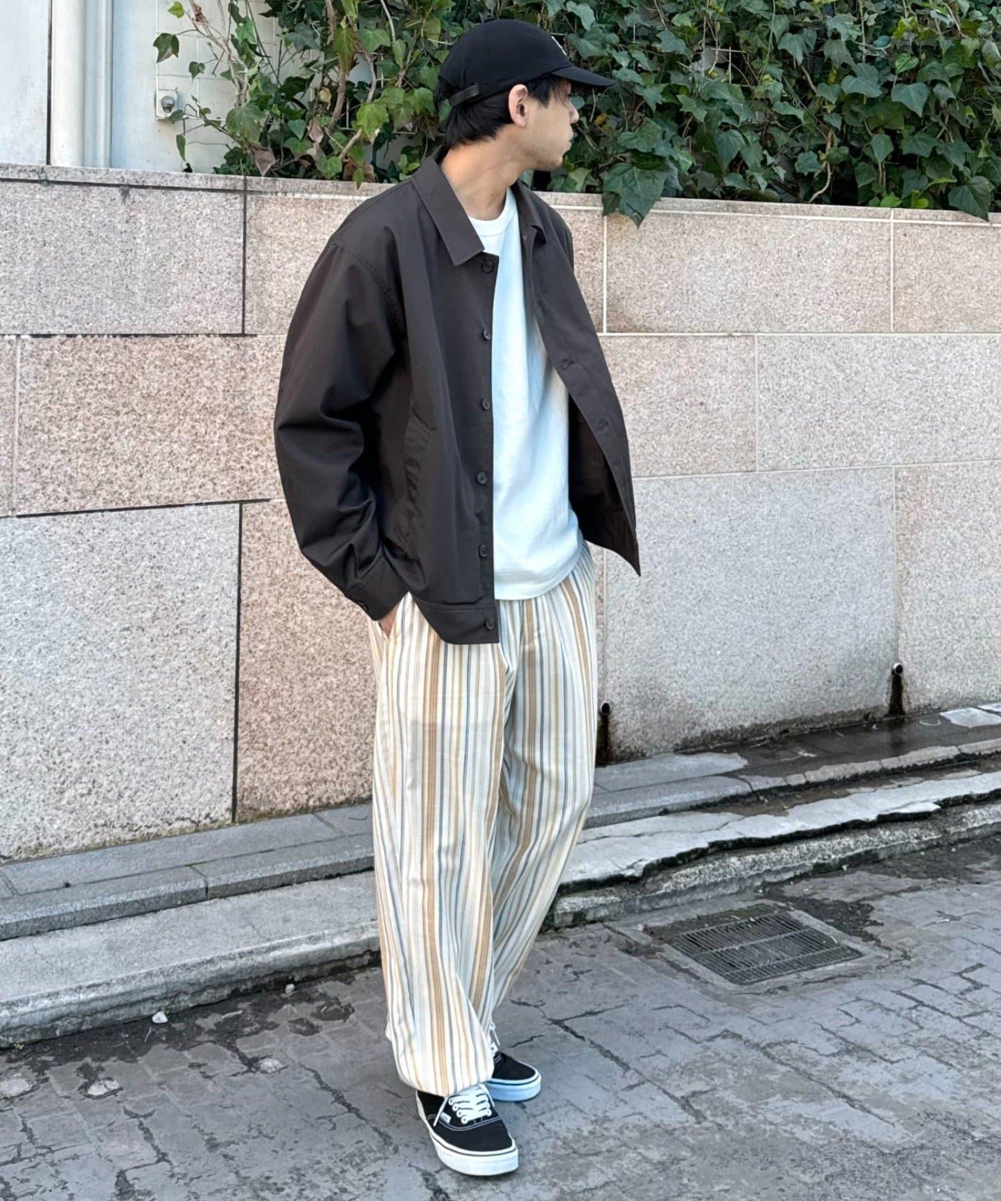 【CIAOPANIC TYPY】棉質寬鬆條紋褲