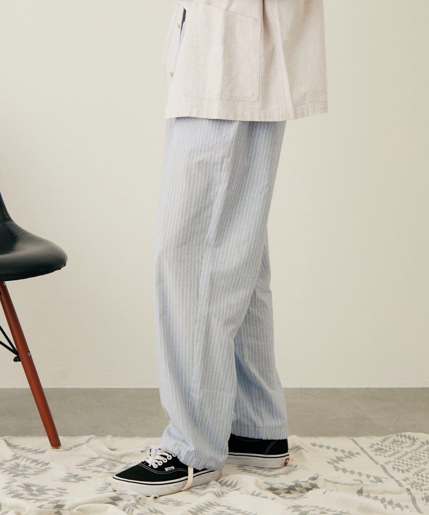 【CIAOPANIC TYPY】棉質寬鬆條紋褲