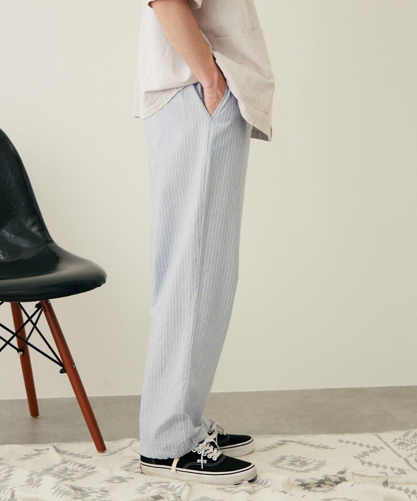 【CIAOPANIC TYPY】棉質寬鬆條紋褲