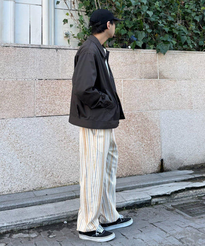 【CIAOPANIC TYPY】棉質寬鬆條紋褲