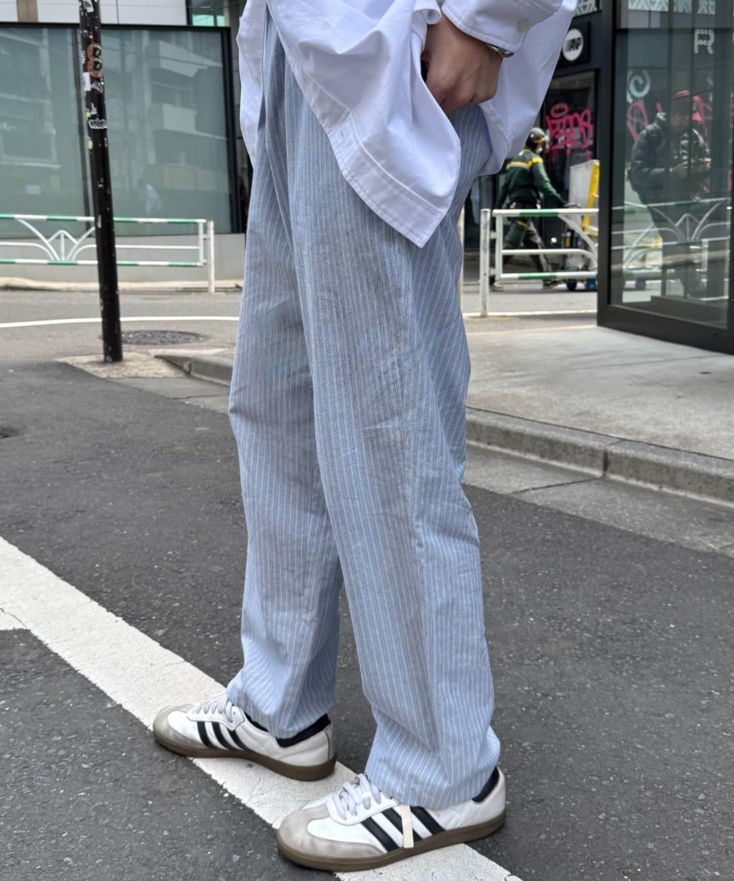 【CIAOPANIC TYPY】棉質寬鬆條紋褲