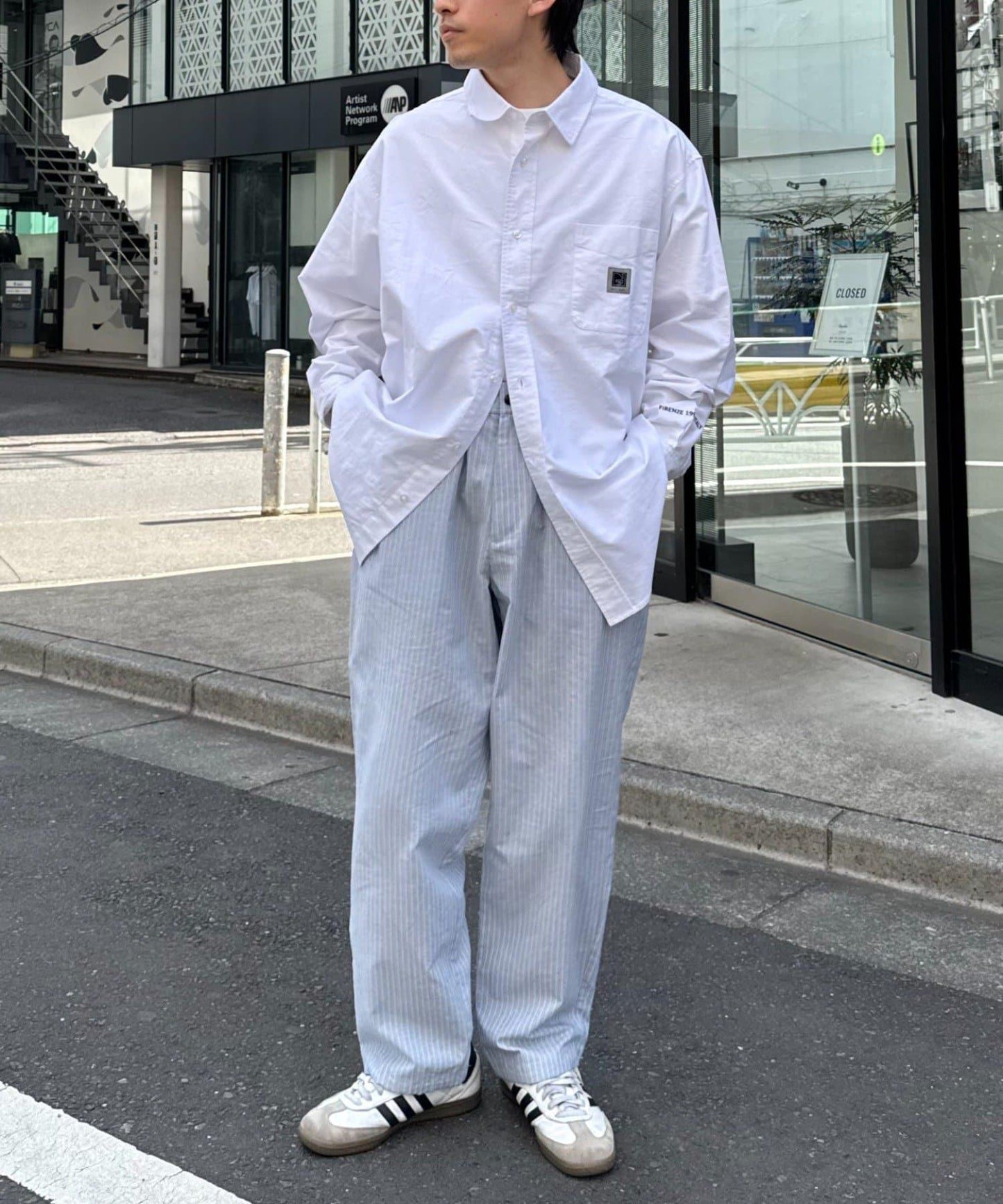 【CIAOPANIC TYPY】棉質寬鬆條紋褲