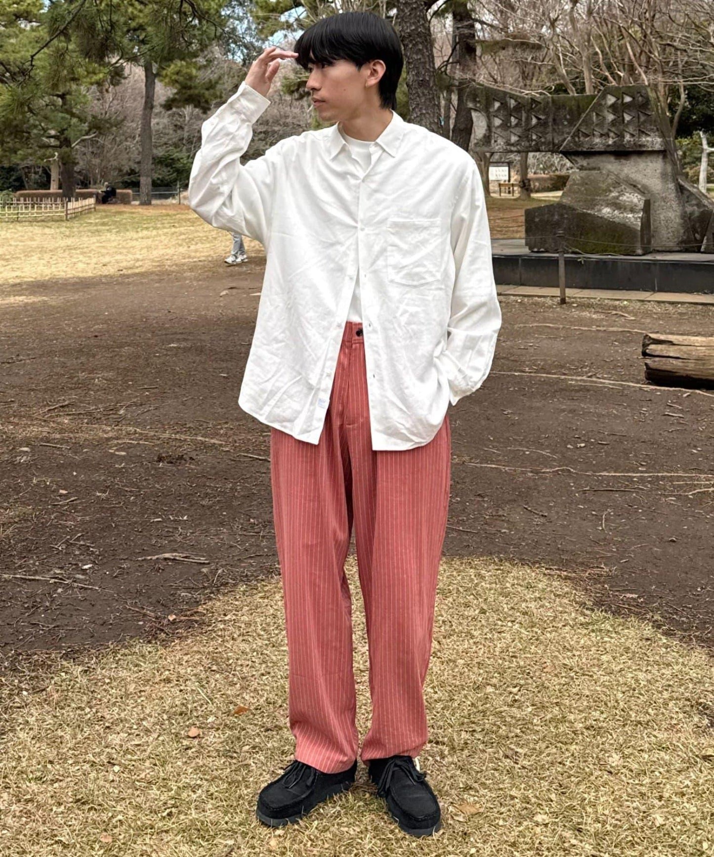 【CIAOPANIC TYPY】棉質寬鬆條紋褲