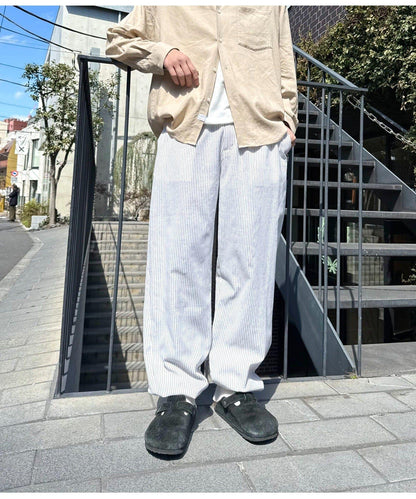 【CIAOPANIC TYPY】棉質寬鬆條紋褲