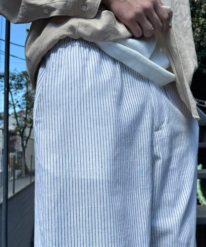 【CIAOPANIC TYPY】棉質寬鬆條紋褲