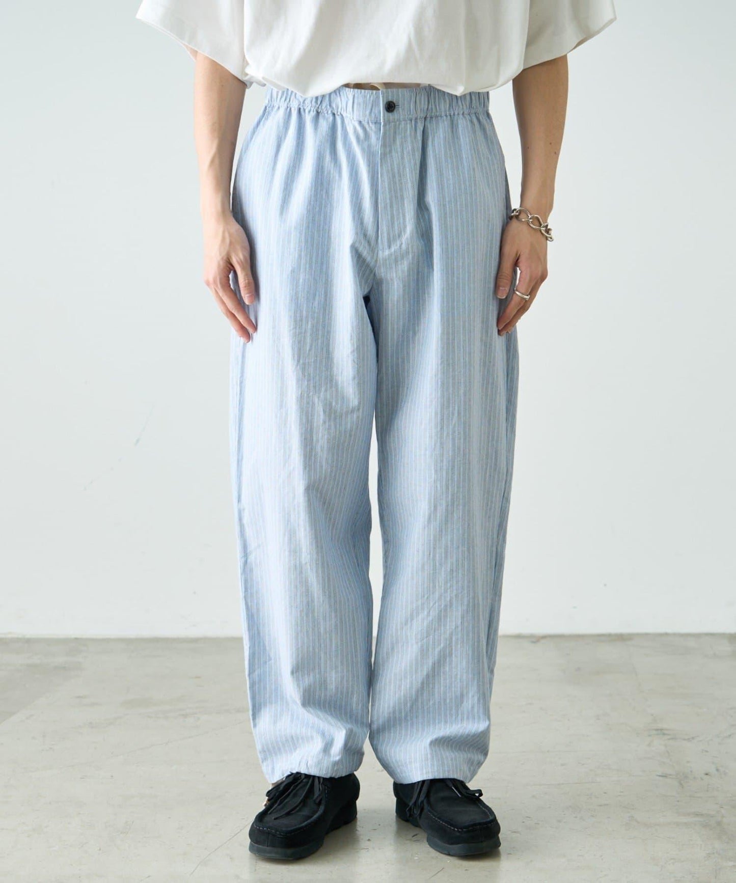 【CIAOPANIC TYPY】棉質寬鬆條紋褲