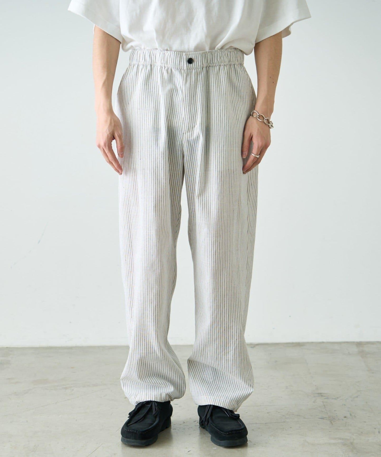 【CIAOPANIC TYPY】棉質寬鬆條紋褲