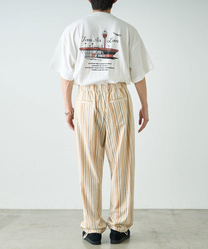 【CIAOPANIC TYPY】棉質寬鬆條紋褲