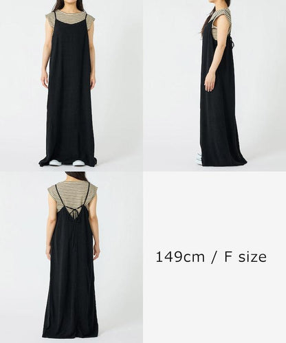 【套裝商品】亞麻粘膠 女士吊帶連衣裙 內搭套裝