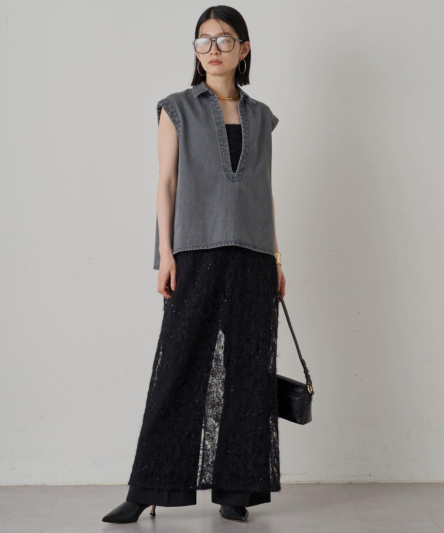 Loungedress 牛仔法式開襟襯衫