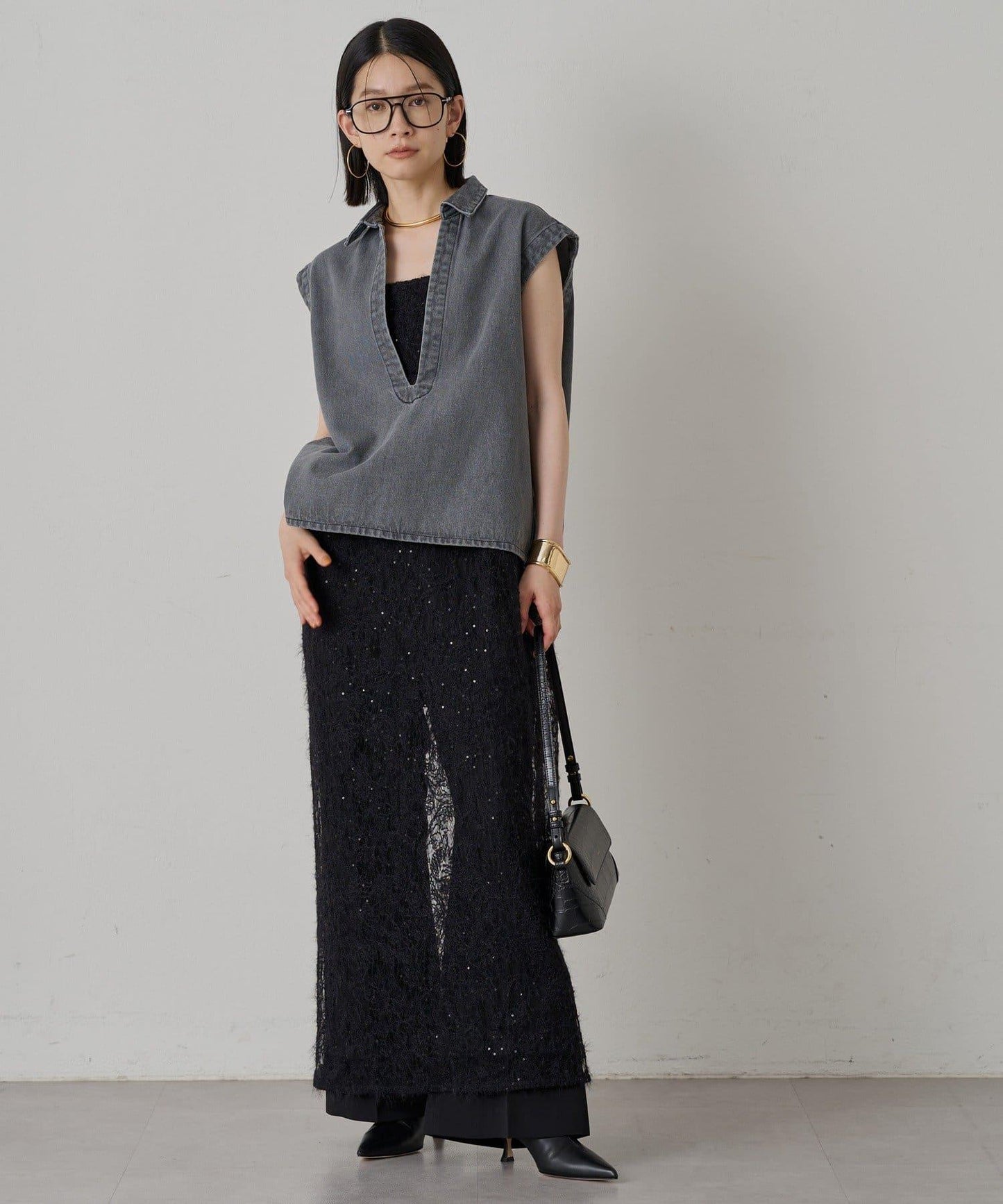 Loungedress 牛仔法式開襟襯衫