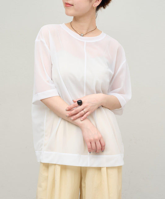 Omekashi 透膚剪裁套頭上衣