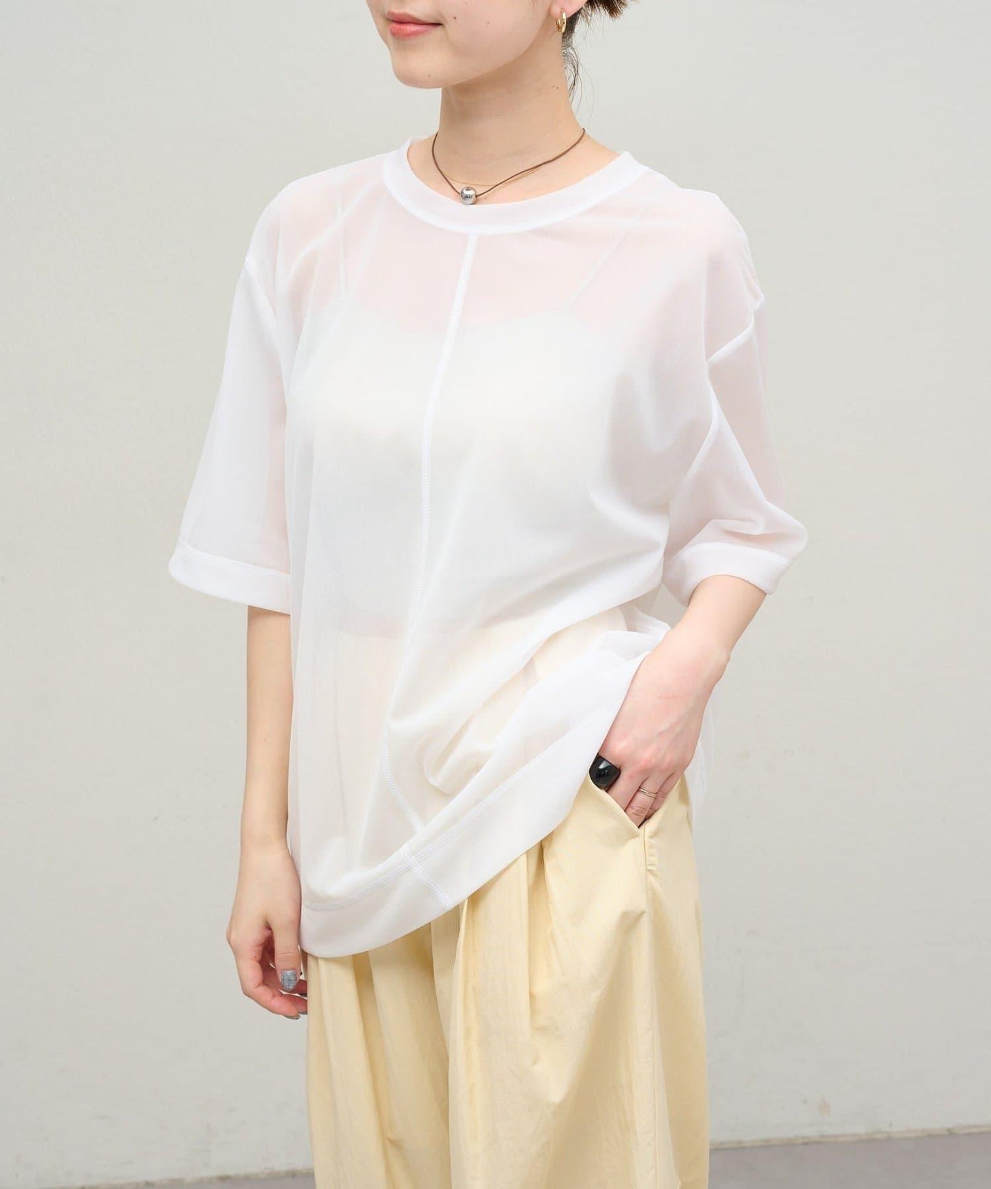 Omekashi 透膚剪裁套頭上衣