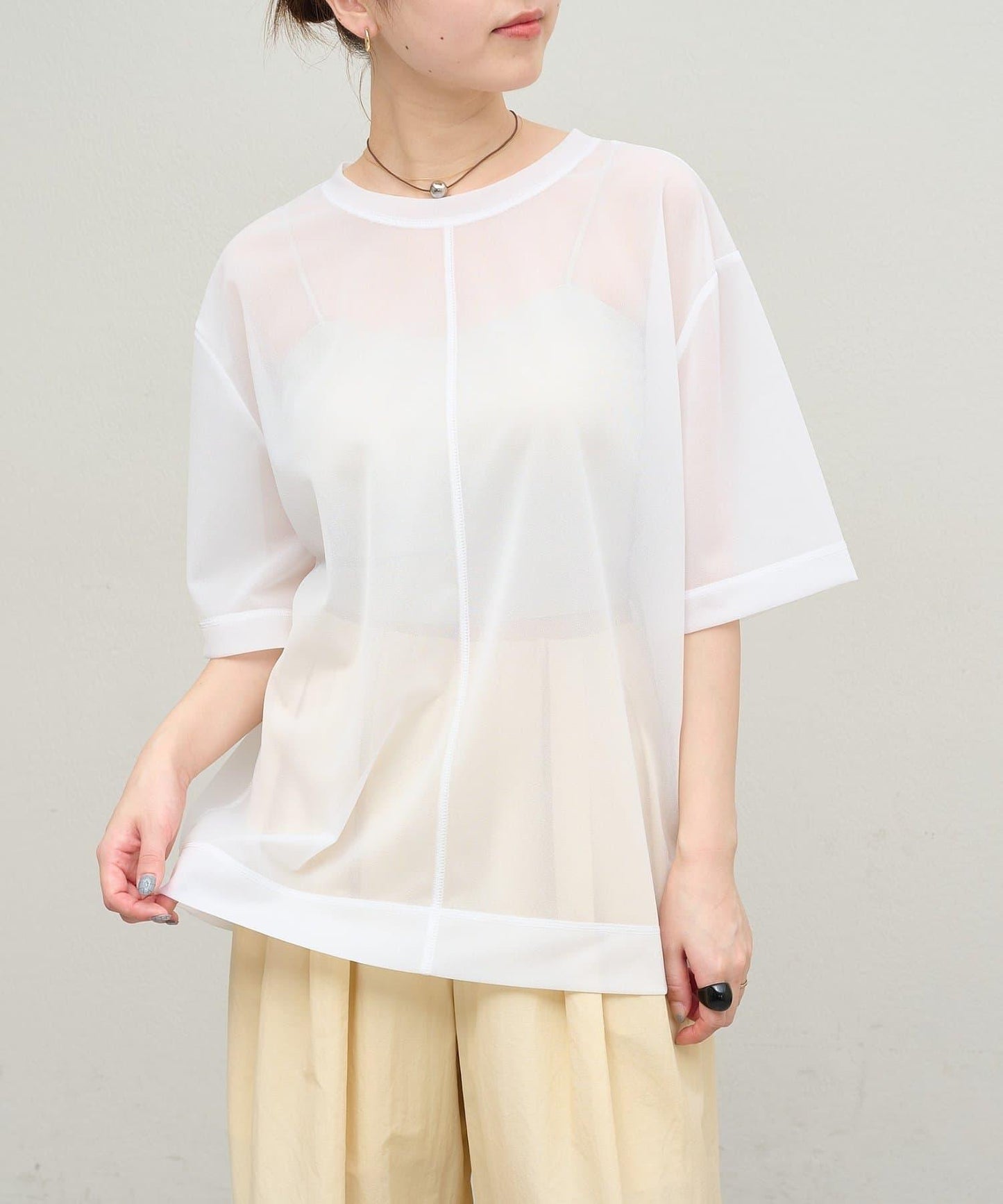 Omekashi 透膚剪裁套頭上衣