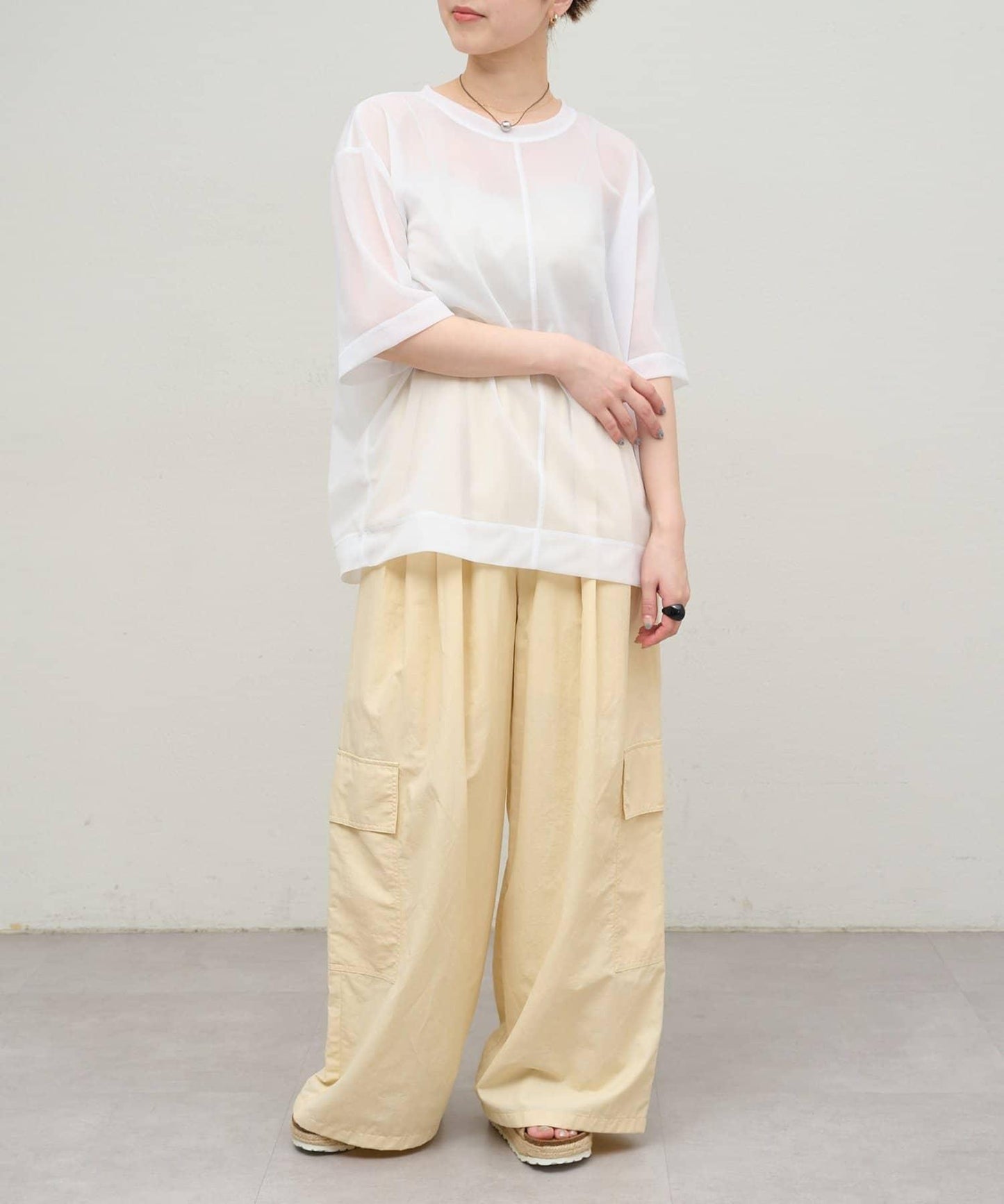 Omekashi 透膚剪裁套頭上衣