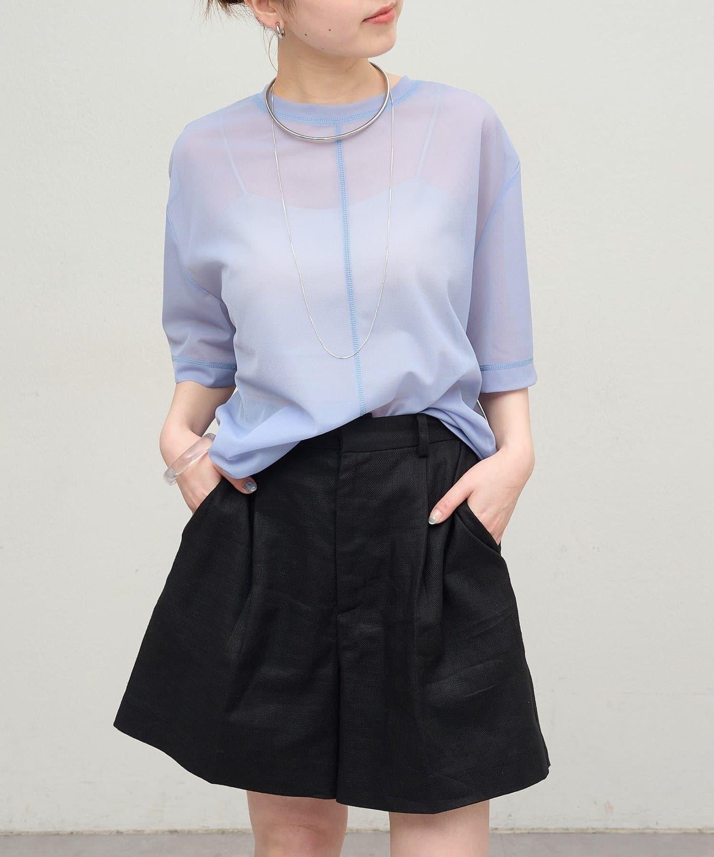 Omekashi 亞麻休閒短褲