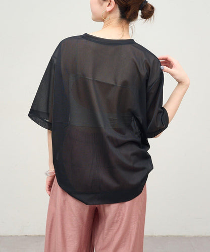 Omekashi 透膚剪裁套頭上衣