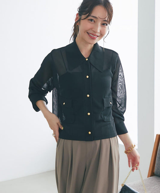 高扭透氣針織夾克開衫