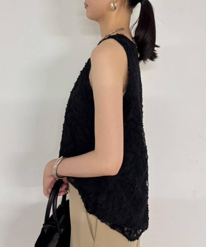 【Loungedress】 羽毛感設計 吊帶長款上衣