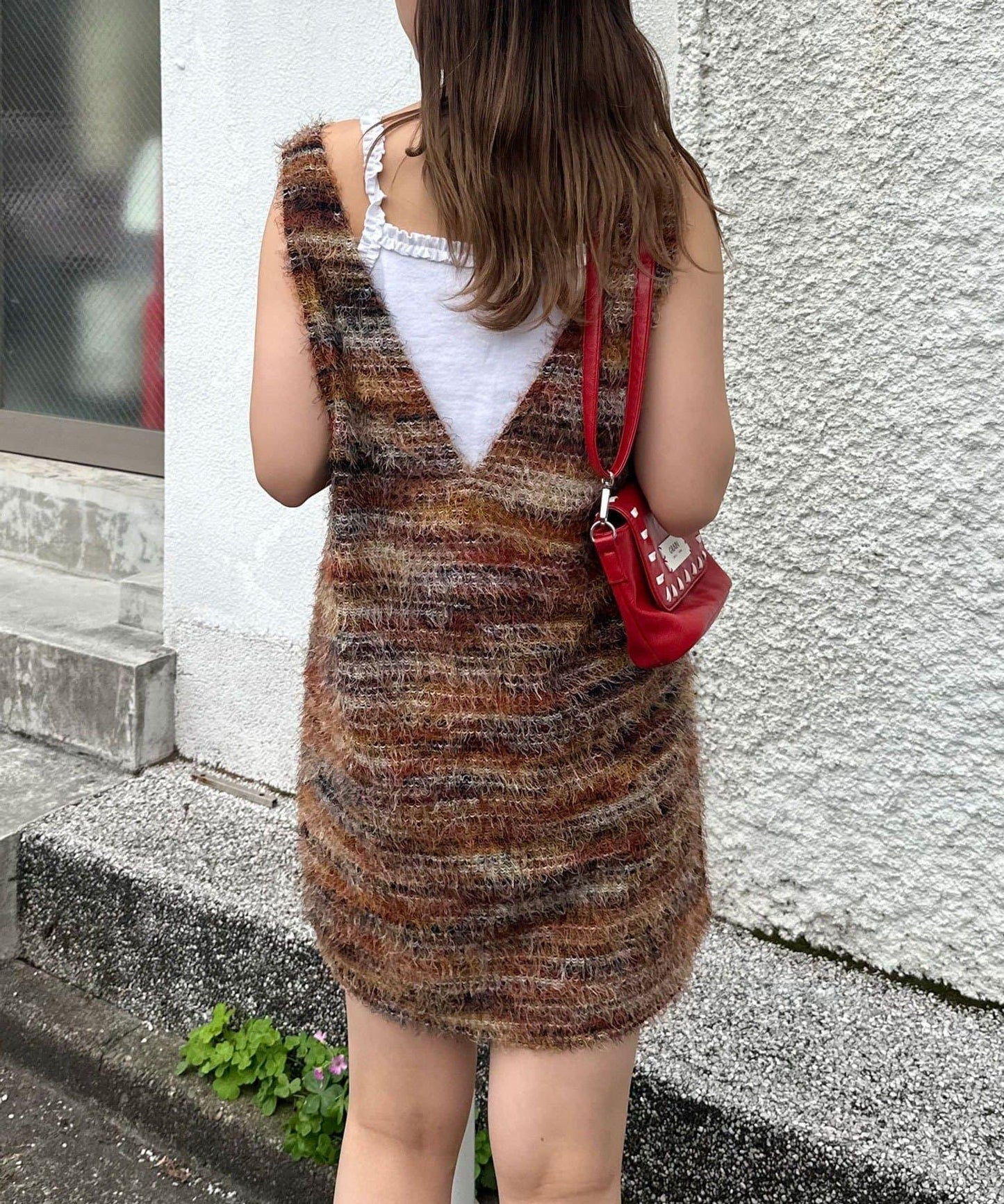 【前後2WAY】混紡絨毛針織馬甲