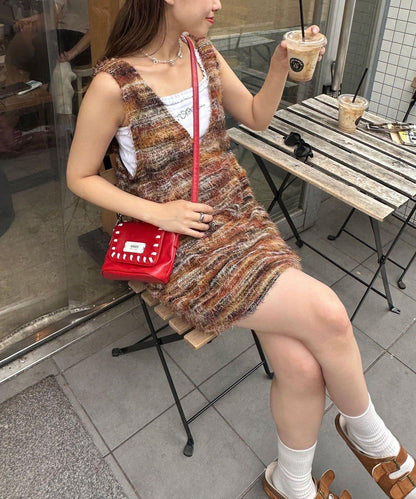 【前後2WAY】混紡絨毛針織馬甲