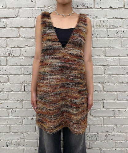 【前後2WAY】混紡絨毛針織馬甲