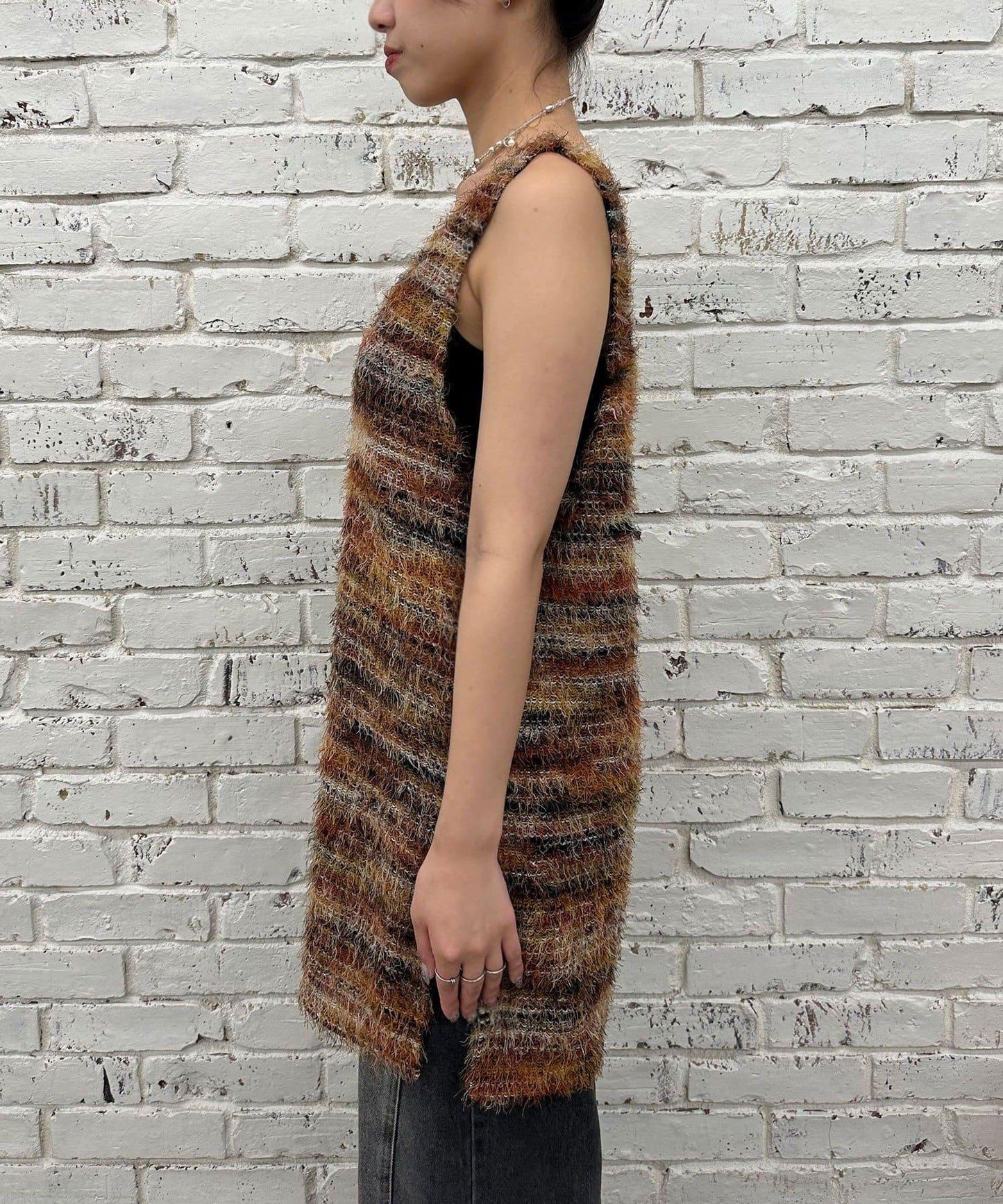 【前後2WAY】混紡絨毛針織馬甲