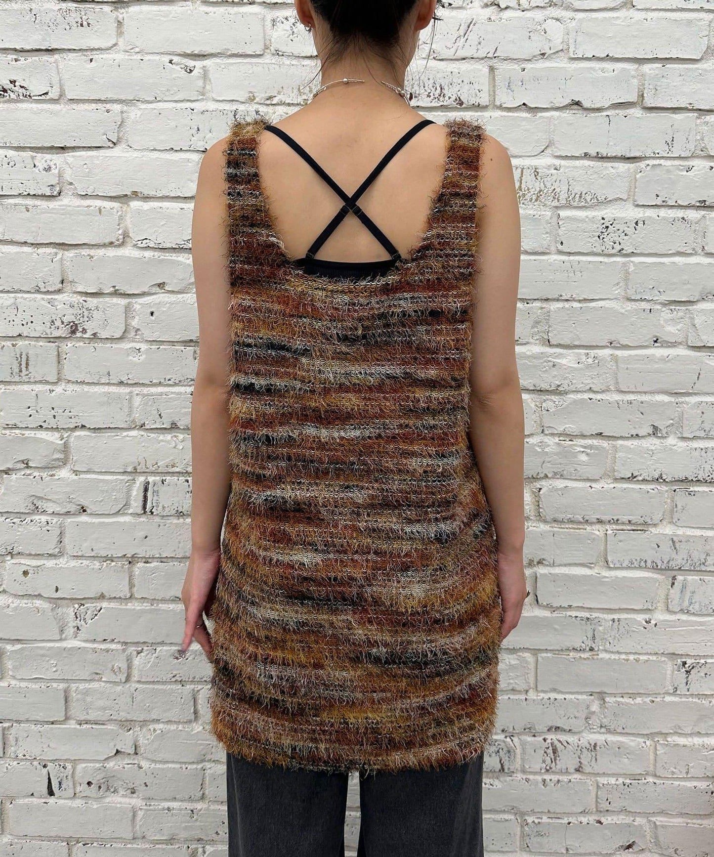 【前後2WAY】混紡絨毛針織馬甲