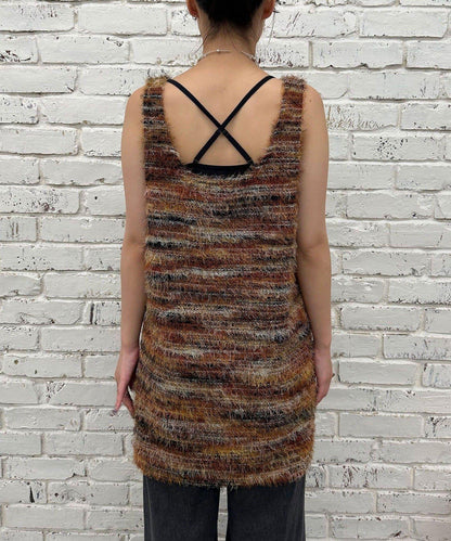 【前後2WAY】混紡絨毛針織馬甲