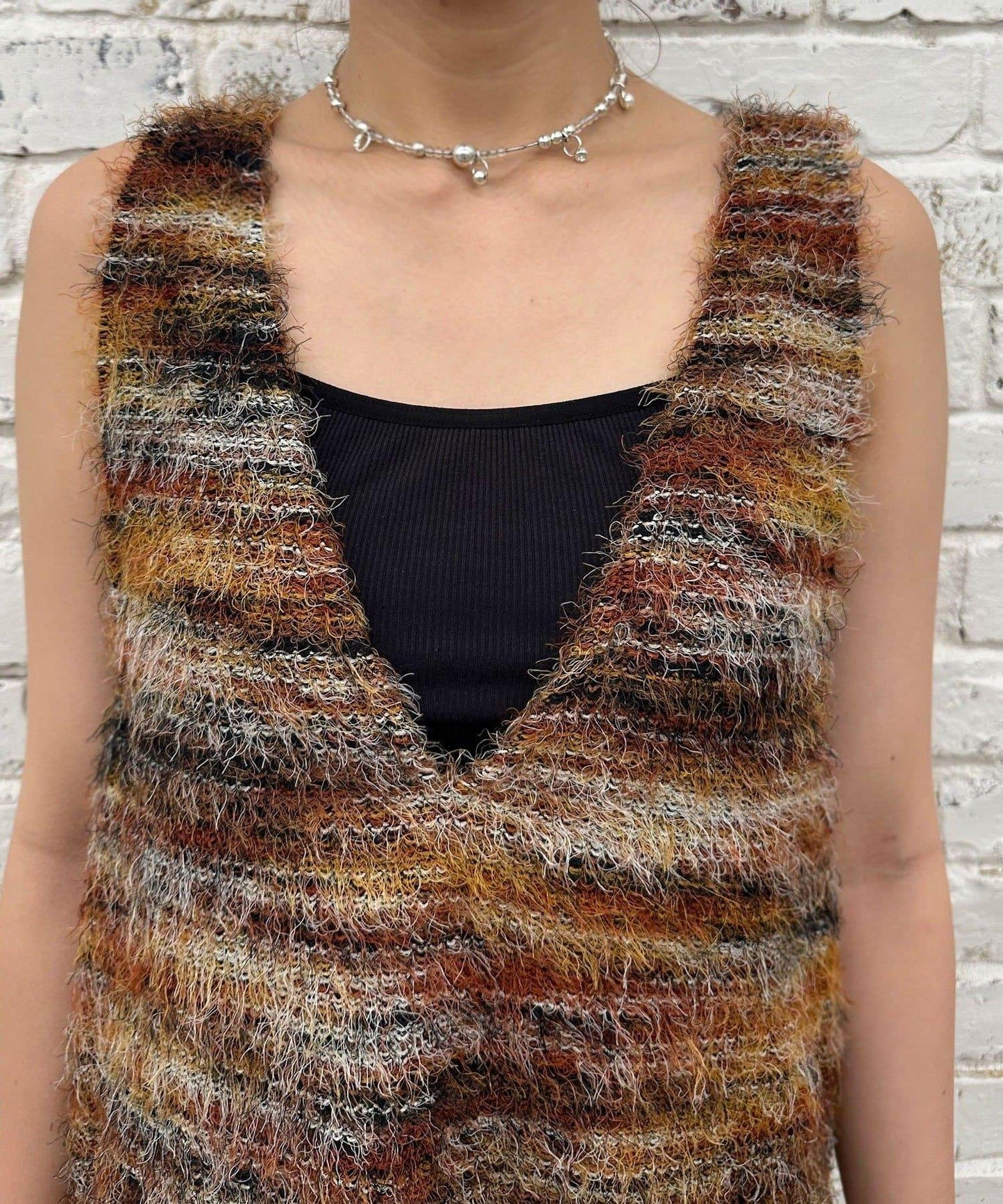 【前後2WAY】混紡絨毛針織馬甲