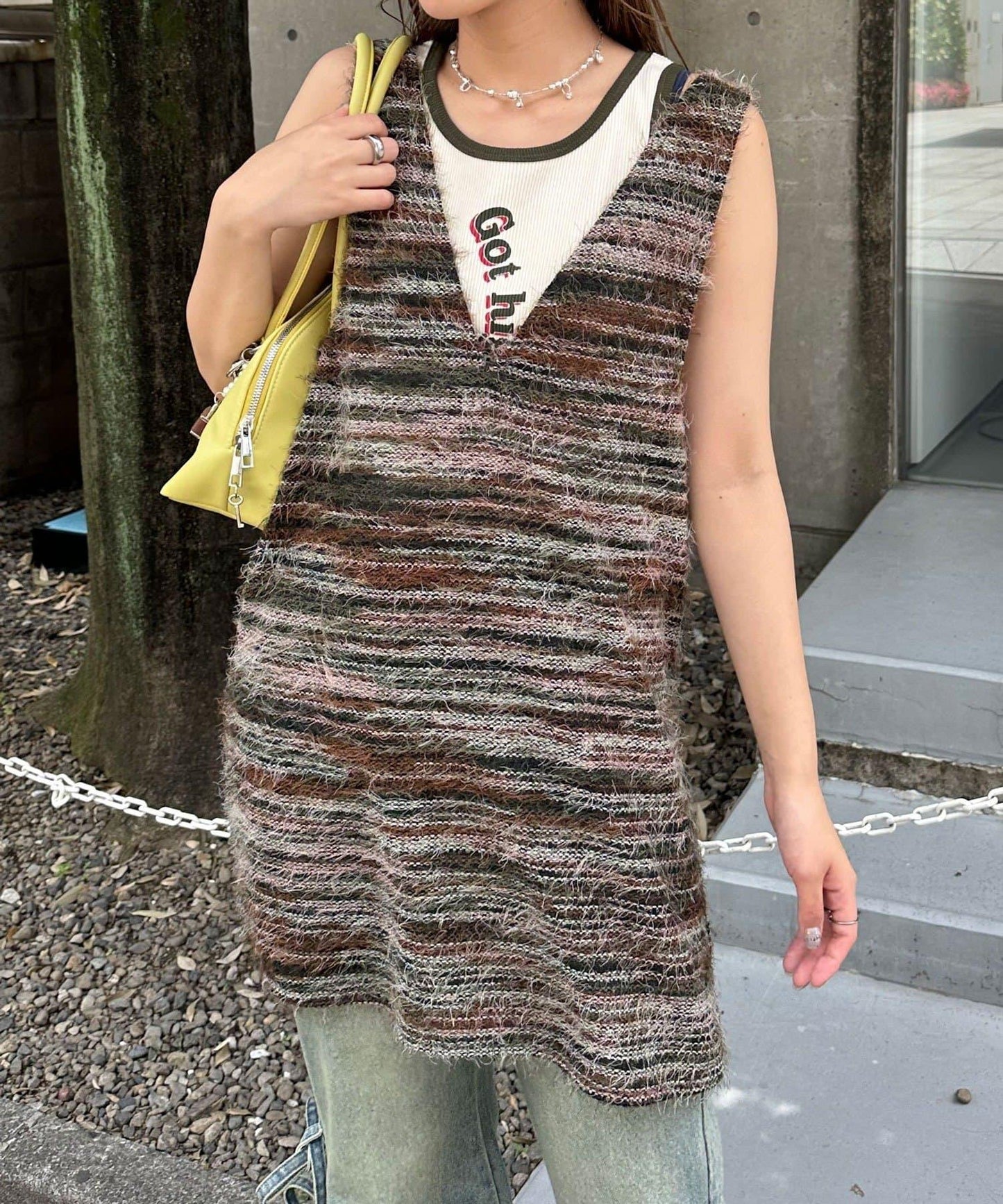 【前後2WAY】混紡絨毛針織馬甲