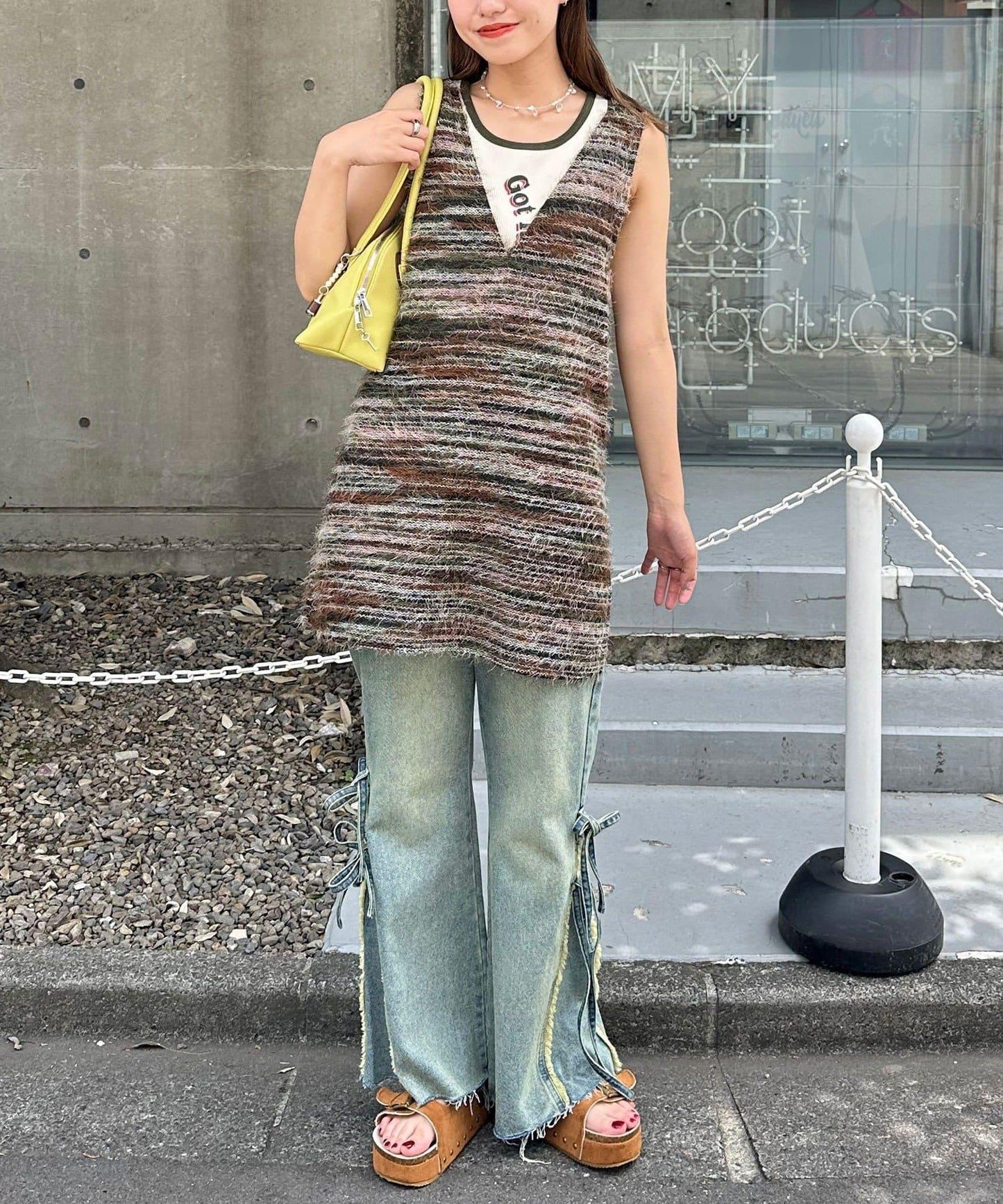 【前後2WAY】混紡絨毛針織馬甲