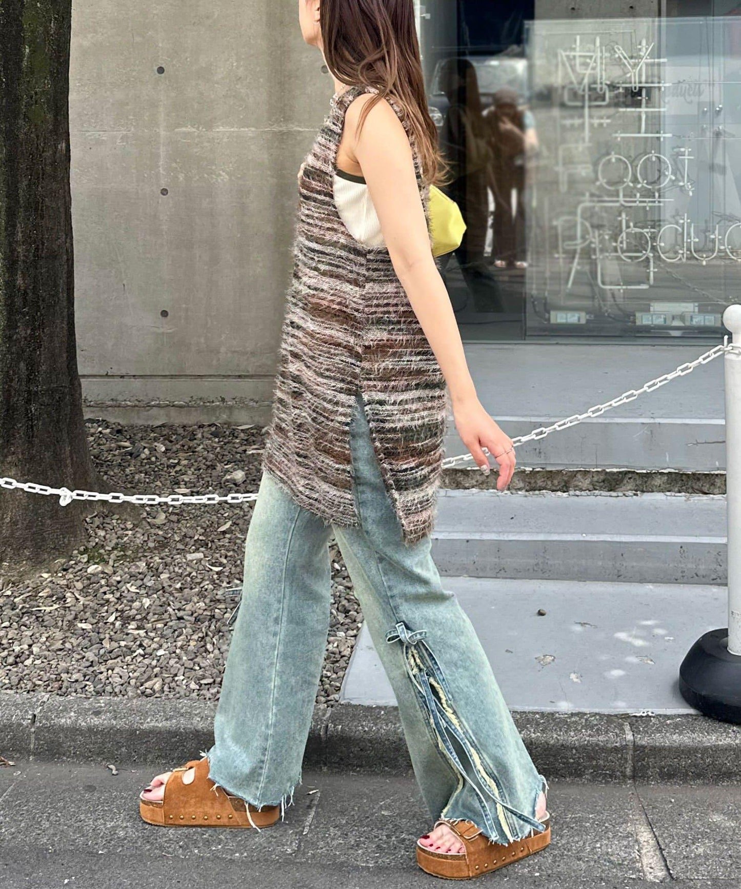 【前後2WAY】混紡絨毛針織馬甲