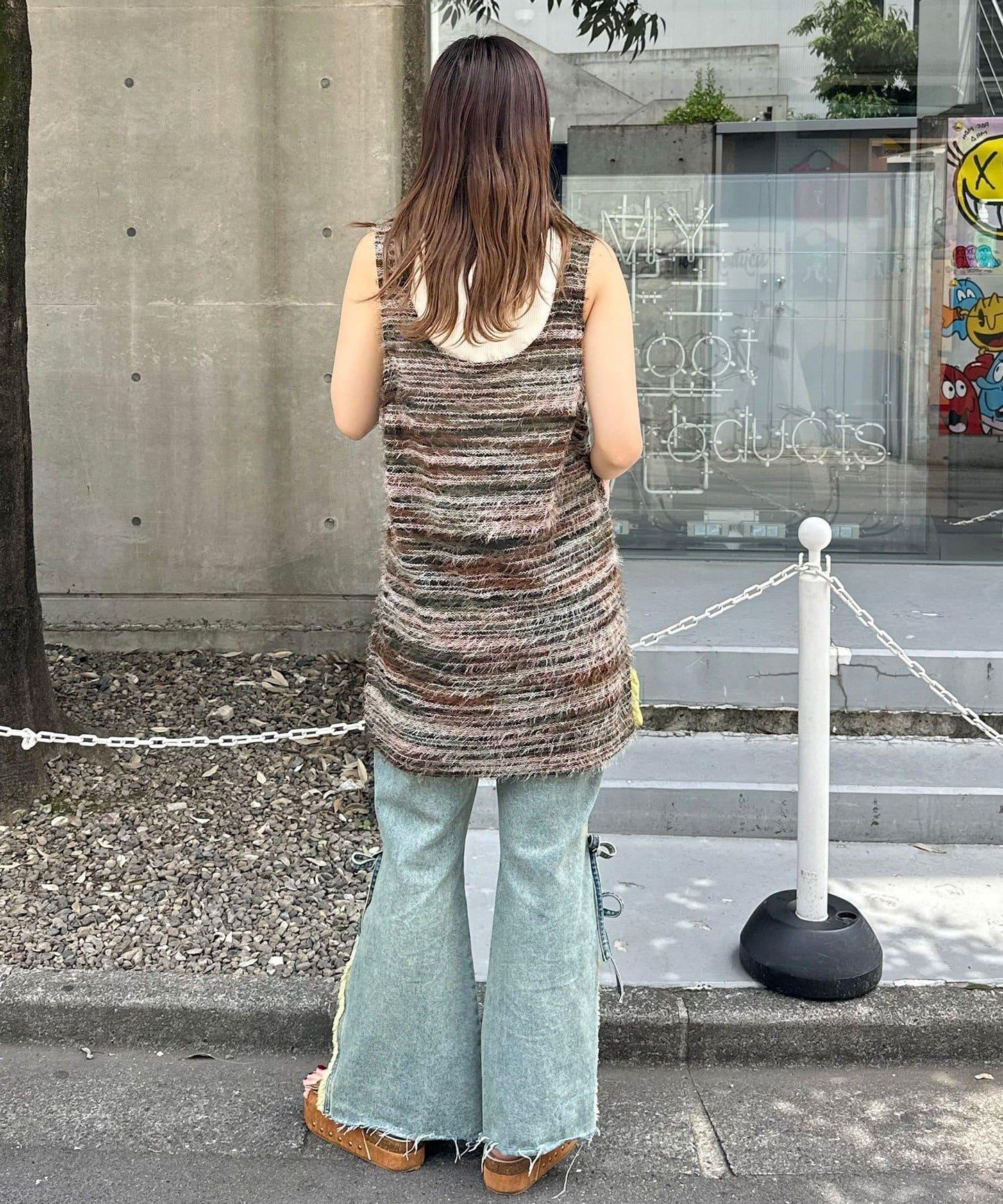 【前後2WAY】混紡絨毛針織馬甲