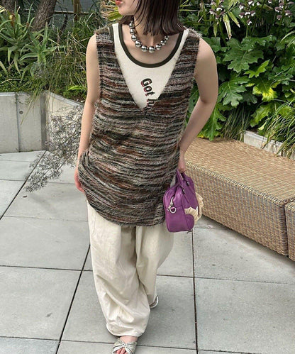 【前後2WAY】混紡絨毛針織馬甲