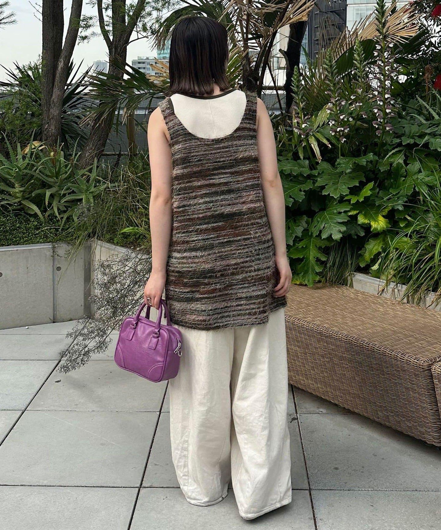 【前後2WAY】混紡絨毛針織馬甲