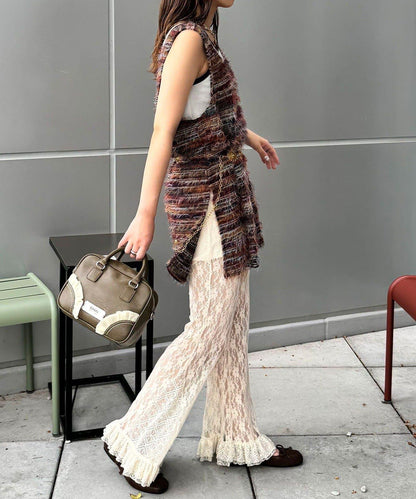 【前後2WAY】混紡絨毛針織馬甲